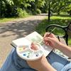 Easy Clean Palette for Oil Painting 3D Printed Thumb Palette, Single Well Paint Plastic Organizer Travel Watercolor Acrylic, Portable Compact