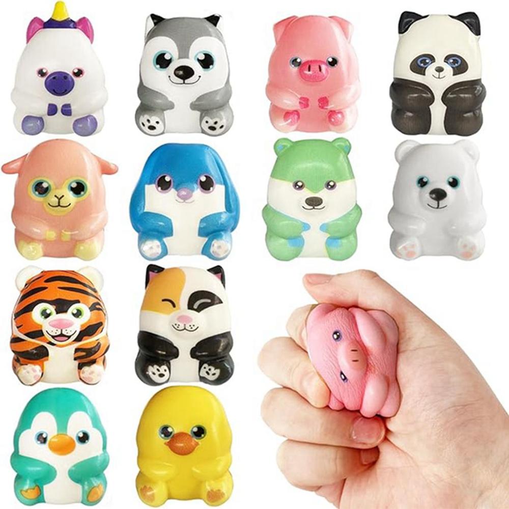 6/12Pcs For Kids Adult Mini Kawaii Cute Stress Relief Squeeze Toys Slow Rising Squishies Toys Carnival Goodie Bag Stuffers