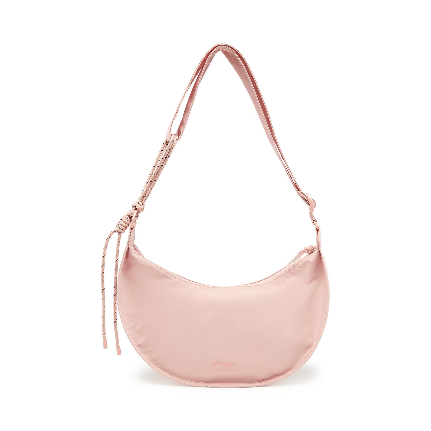 Li Ning Sports Lifestyle Series Fashion Trend Zipper Shoulder Bag Unisex bags Cherry-Blossom-Pink ABDU165-5 Cherry Blossom Pink