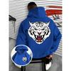Herbst Winter Herren Kreatives Weißes Tigerkopf-Print Kapuzenpullover Locker Bequem Lässig Sport Langarm Kapuzenpullover