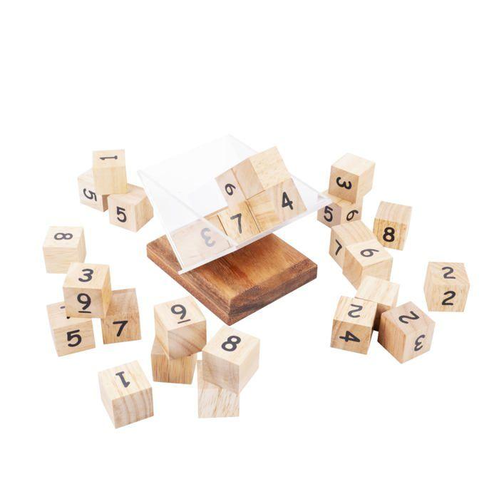 Casse-tête en bois - Cube Sudoku - Niveau intermédiaire - 27 pièces - Pour 1 joueur - Mixte