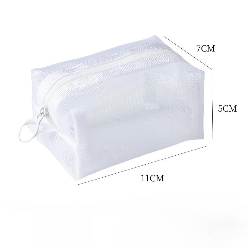 

Portable Mini Clear Nylon Transparent Storage Bag with Zipper Multifunctional Cosmetic Bags Charger Case Travel Accessories 1pc