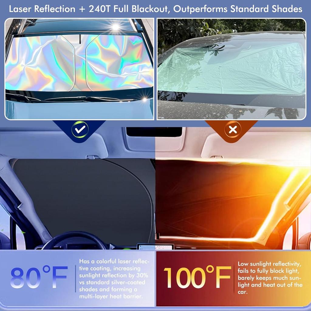 Car Windshield Sun Shade Front Window Sunshade Windshield Sun Protection Cover UVR-Blocker Cooling Heat Shield Curtains