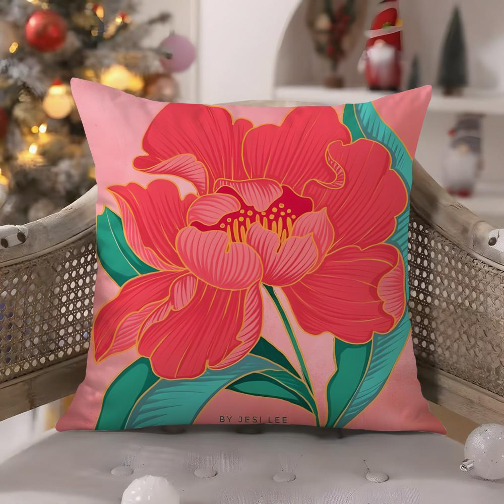 

Illustration of diagonal square art Pillow Case Comfort Sofa Bed Silky elegant Invisible zipper Decorative cushion cover 30X30cm