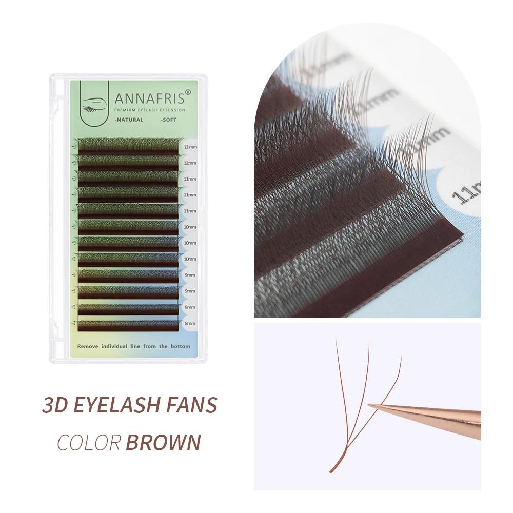 ANNAFRIS W Shape Eyelash Extensions 3D Premade Volume Fan W Style YY High Quality Natural Faux Mink Individual Lashes Supplies