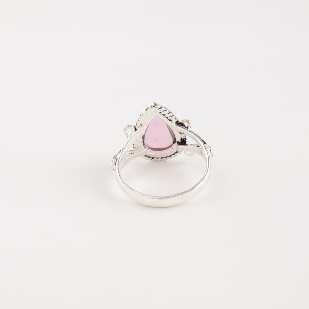 Natural Rose Chalcedony Gemstone 925Sterling Silver Jewelry Handmade Women Ring RR-57-20