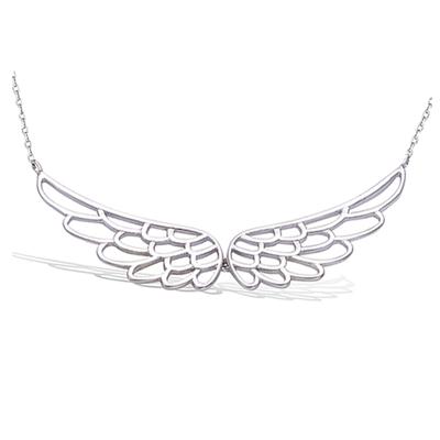 [R3655] - Silver 'Angel Wings' Gold-Plated Necklace (rhodium) - 52x9mm