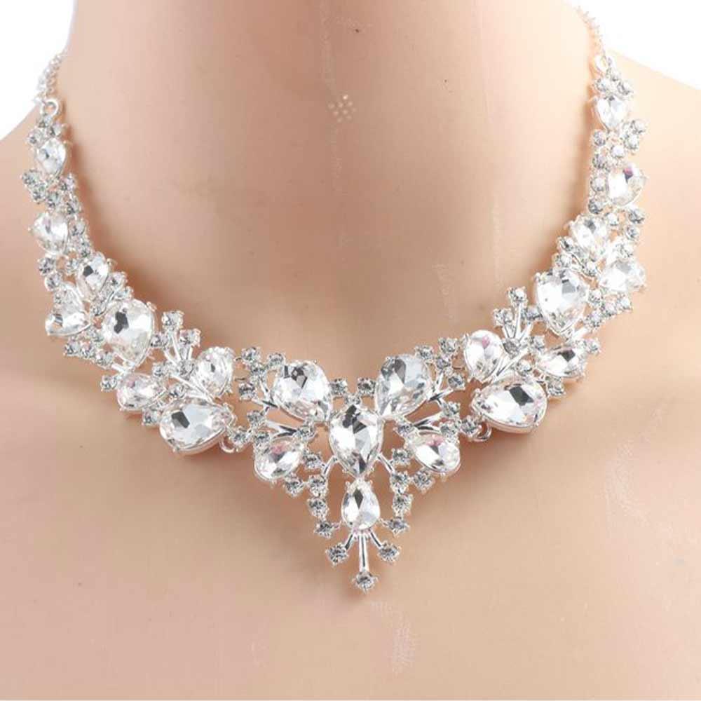 Shape Temperament Korean Style Earrings Wedding Jewelry Set Women Necklace Necklace Ear Studs Set