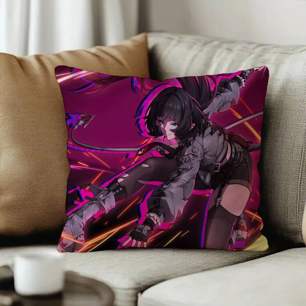 Anime Gaming Zenless Zone Zero Jane Doe Pillow Gifts Home Office Furnishings Bedroom Sofa Car Cushion Cover case 45x45cm