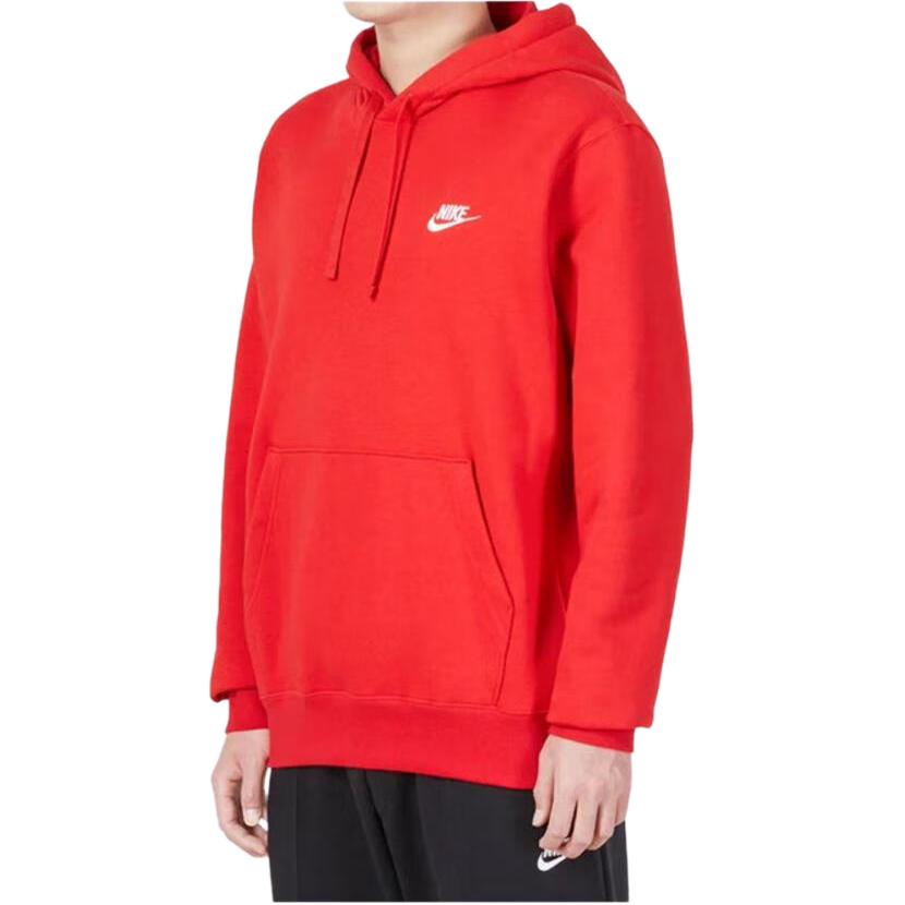 Nike Logo Fleece Warm Hooded Sweatshirt Men Sweatshirts Red 623453-657
