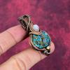 Copper Chrysocolla Pendant Copper Wire Wrapped Pendant Moonstone Gemstone Jewelry