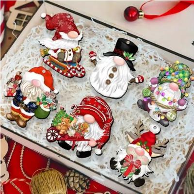 12/24 Stück/Set Neue Kreative Holz-Weihnachtswichtel Gnom Dekoration Kleine Hängende Weihnachtsbaum Dekoration Holzschilder Set