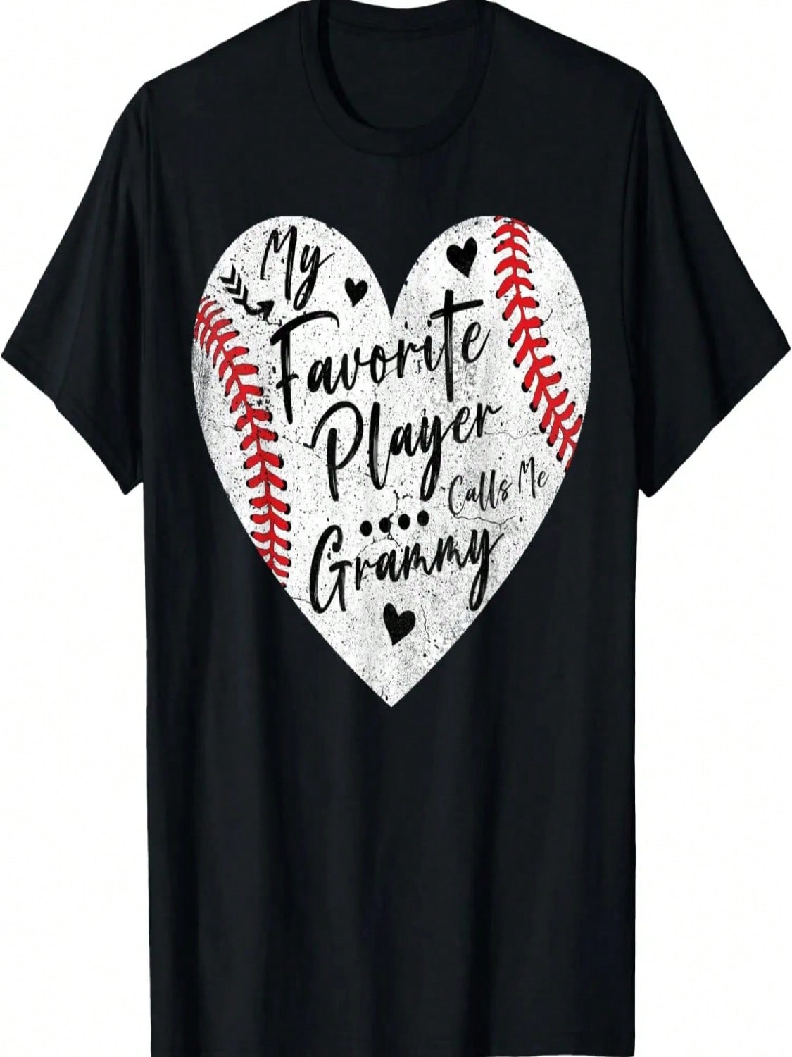 My Favorite Player Calls Me Grammy Baseball Heart T-Shirt S разноцветный