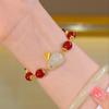 Clearance: Nafu Jade Rabbit Zodiac Bracelet - Ancient Style Red Agate Hand Rope Gift for Women