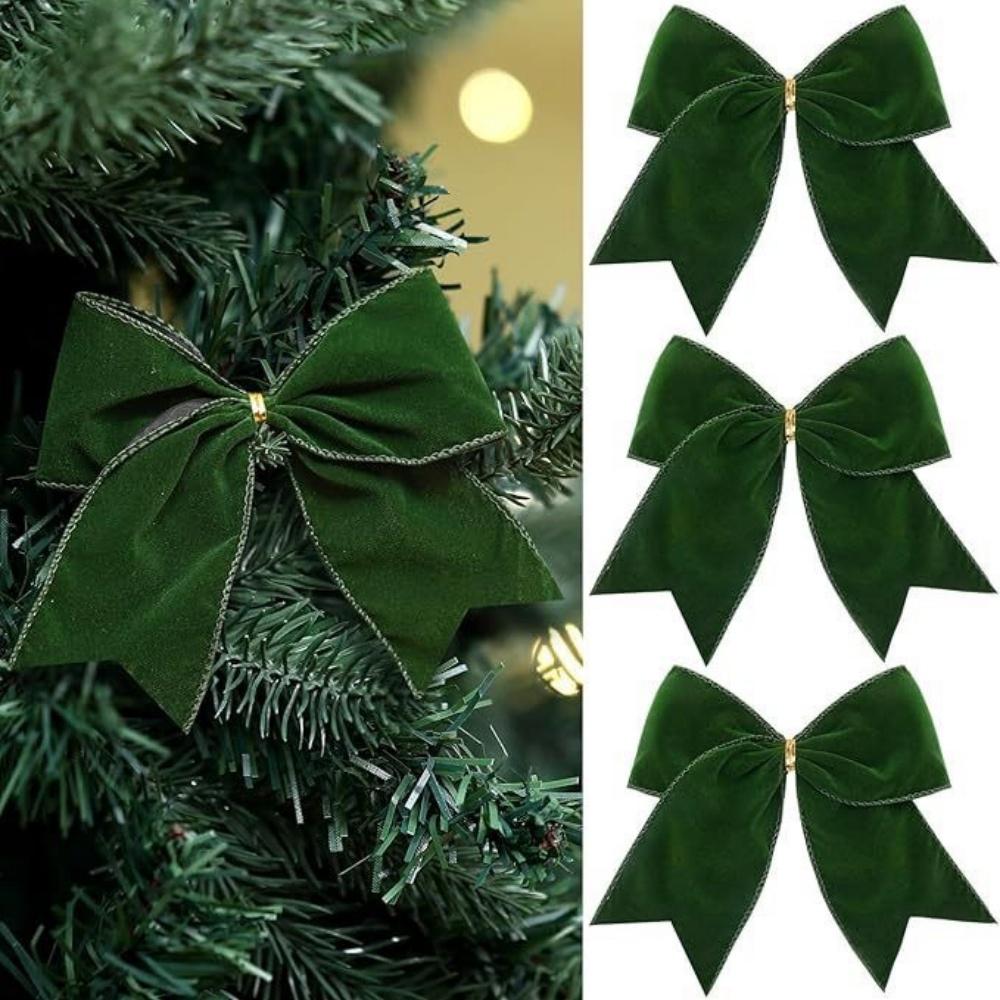 

Christmas Velvet Bow Handmade Christmas Wreath Bow Velvet Christmas Decoration For Party Decor Wreath зелёный