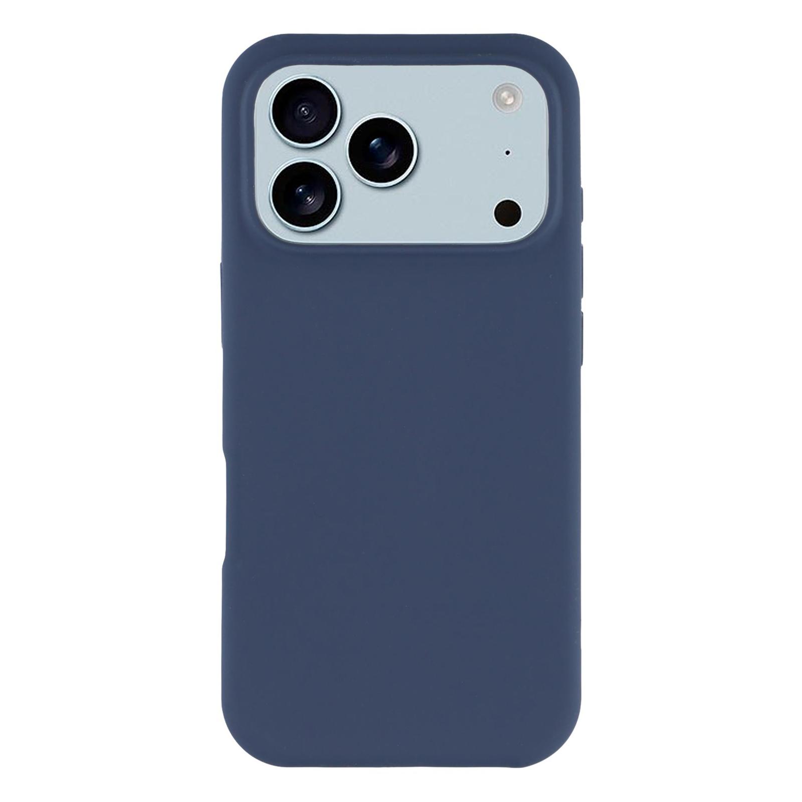 

For iPhone 17 Pro Case Solid Silicone Shockproof Phone Back Cover Dark Blue