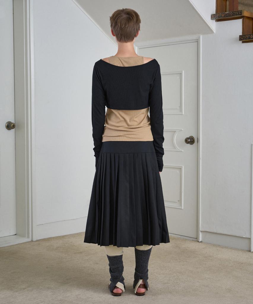 Simeteuligpeosenteu Classic Pleats Skirt / Black