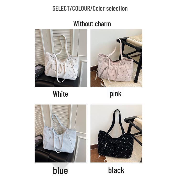 Polka Dot Large Capacity Tote - 2026 Casual Single Shoulder Bag for Women, Perfect for Students and Commuting.
