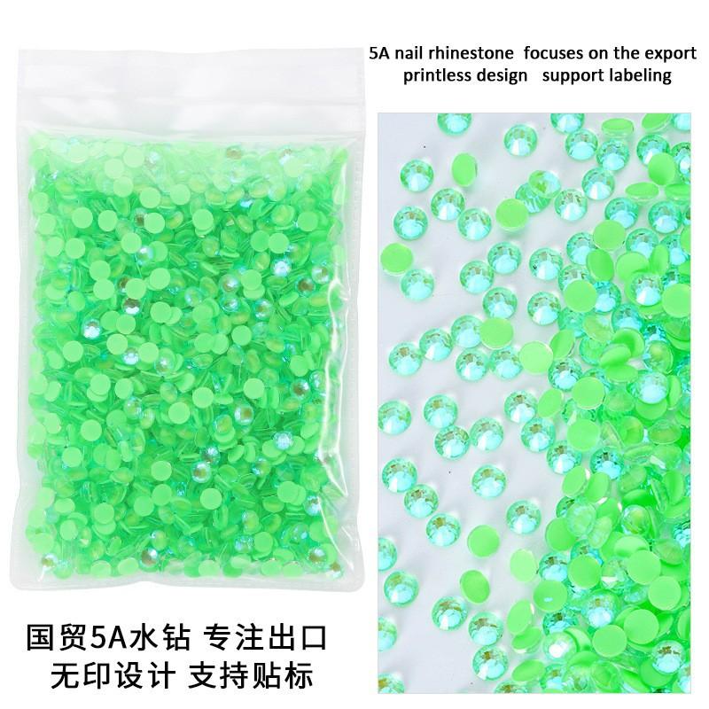 Glass Flat Bottom Luminous Diamond Diy Nail Drill Nail Decoration Fluorescent Drill Mobile Phone Case Decorative Rhinestone