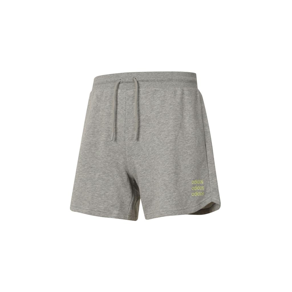 Adidas Neo Solid Color Letter Pattern Mid Waist Loose Casual Shorts Women Shorts Medium-Gray HE4545