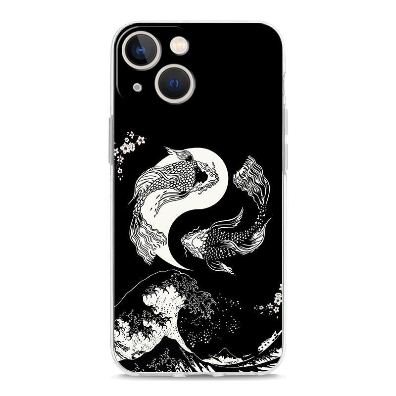 

Luxury Phone Case For iPhone 15 14 13 12 11 Pro Max XS X XR 7 8 Plus Clear Shockproof Cover Golden Great Wave Kanagawa Surf iPhone 15 Pro