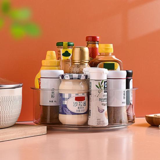Organizér Lazy Susan Stojan na kořenky Otočný o 360 stupňů Velkokapacitní Průhledný Stolní Otočný talíř Držák na kořenky