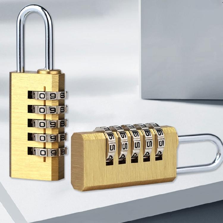 Sturdy Brass Combination Lock Solid Body with Stylish Steel Shackles Portable Accessory for Multipurpose Security