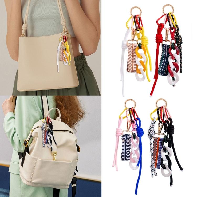 Woven Nylon Cord Phone Chain Elegant Key Bracelet for Stylish Women Braided Hanging Rope Handmade Bag Charm Accessory