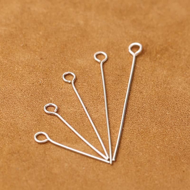 6pcs Real Pure Solid 925 Sterling Silver Needle Pins for DIY Jewelry Making Findings Earring Necklace Connector Part Base