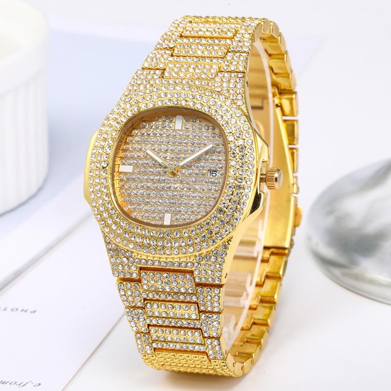 Popular Fashion Quartz Watch: Diamond-studded Starry Sky Design for Women & Men's Calendar Wristwatch