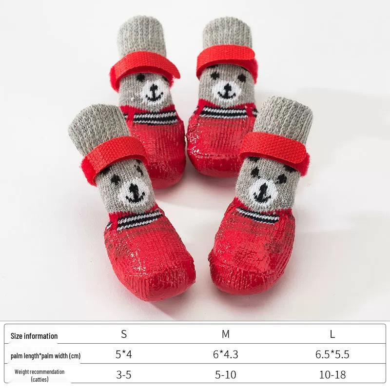 

Водонепроницаемые носки для домашних питомцев (собак и кошек): Всесезонные резиновые ботинки против царапин для маленьких собак и тедди, надежная посадка, не спадают Large