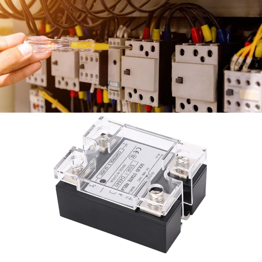 High Power SSR-1 D4840 Solid State Relay DC to AC 24-480VAC Load Voltage 40A Solid State Relay SSR Relay Module Packing Machines