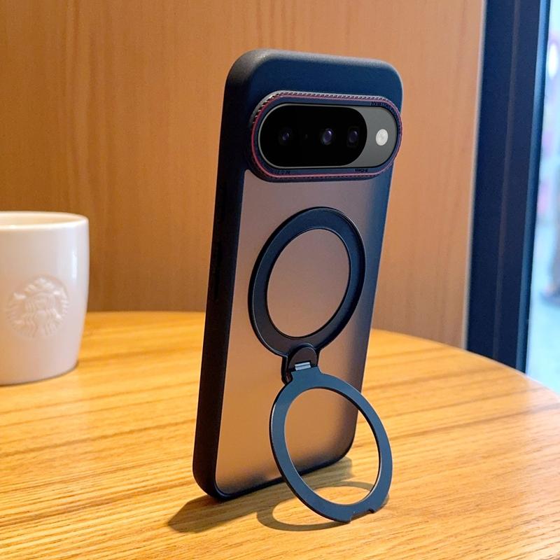 For Google Pixel 10 Pro XL Case Hard Transparent Matte Ring Stand Magnetic Protective Back Cover For Pixel 10 10Pro XL Shell