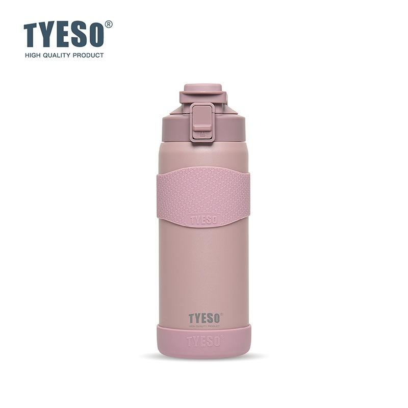 TYESO 750/900ml Thermal Bottle Stainless Steel Vacuum Flasks with Straw Cup Sleeve BPA-Free Insulated Bottles for Sports Cycling