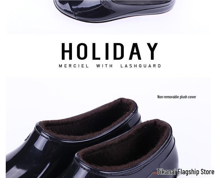 Men's Low-Cut Wear-Resistant Fashion Rain Boots: Non-Slip, Thickened Rubber Galoshes for Construction Sites