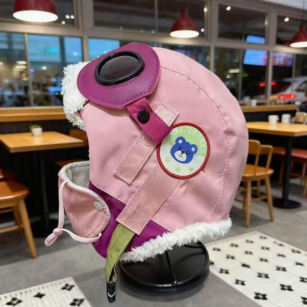 Children's Winter Pilot Hat with Ear Protection, Warm & Windproof, Thickened for Boys and Girls.
