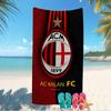 Beach Towel with Associazione Calcio Milan Pattern - soft,absorbent,machine washable Lightweight&Modern,swimming,Travel Essentials