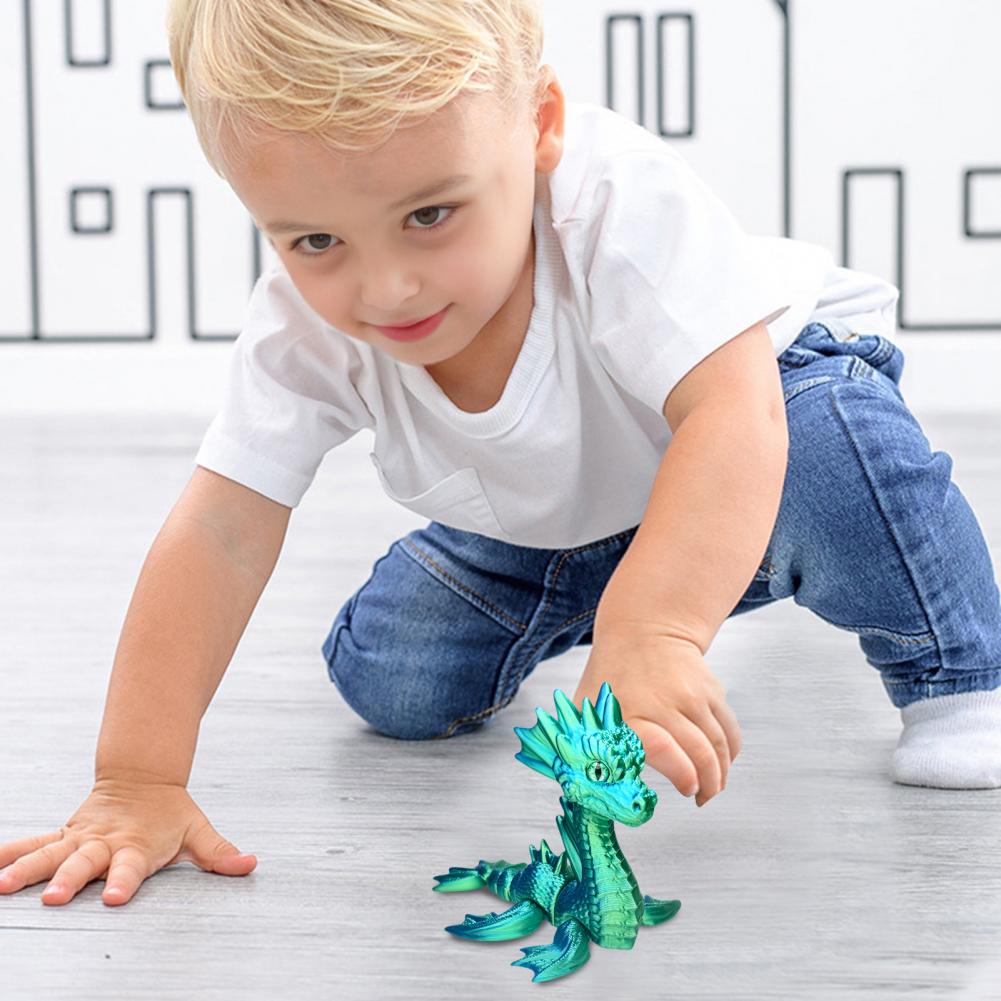 Ornement de Dragon Imprimé en 3D Figurine de Dragon Marin Articulée avec Articulations Mobiles Mini Modèle de Dragon Imprimé en 3D Jouet Fidget
