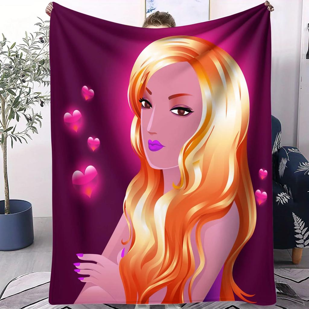 K-Pop Demon Hunters Anime Flannel Blanket Soft Fleece Throw for Bedroom Sofa Outdoor Travel Fan Girls Gift Decorative Daily Use