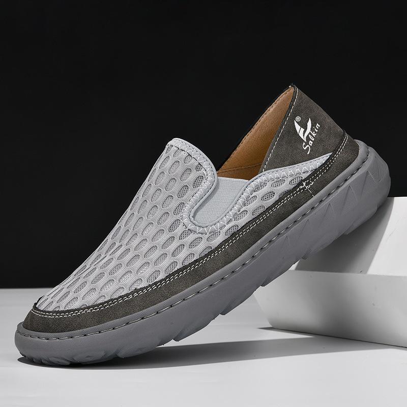 Men's Summer Breathable Mesh Slip-On Shoes with Soft Sole and Anti-Slip Design