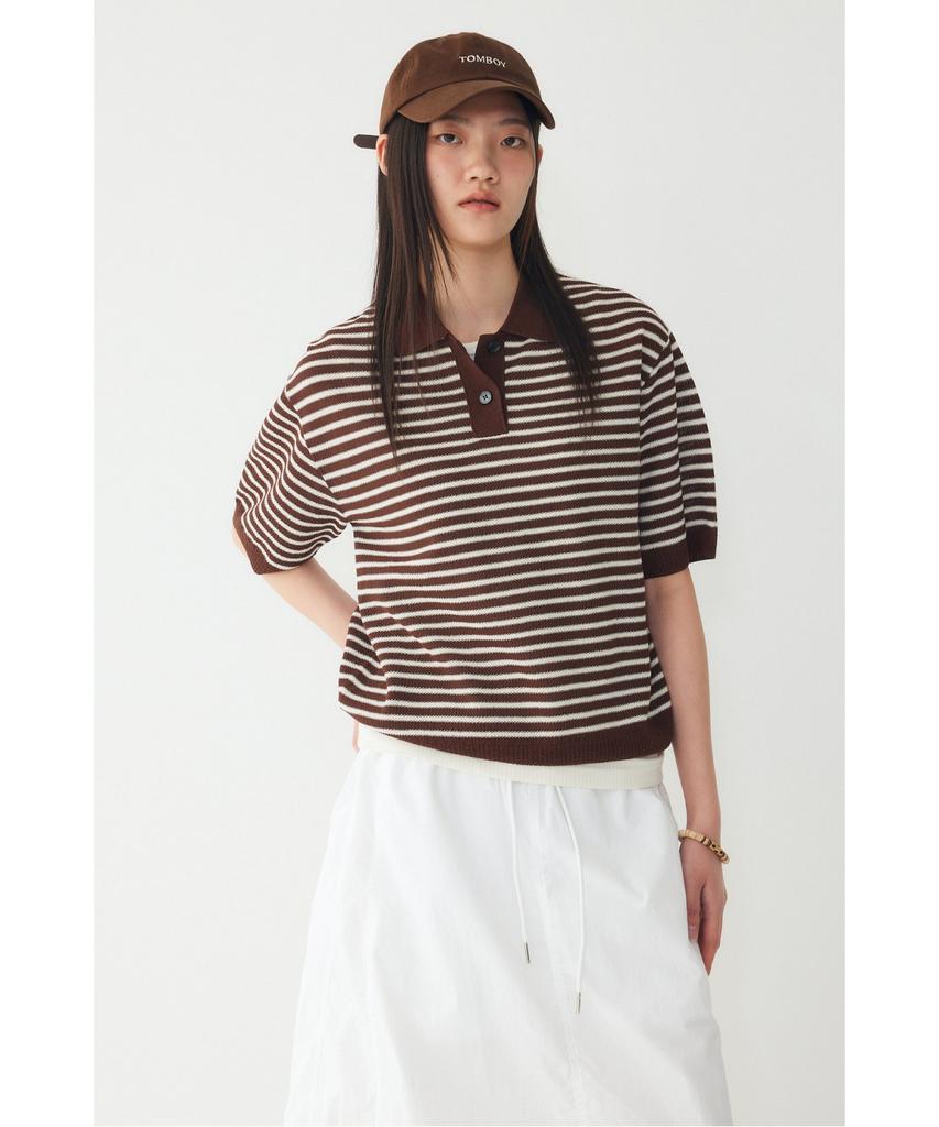 STUDIO TOMBOY Striped Collar Pullover _Brown_9176352971