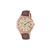 SHEEN Series Classic Elegant Three Needles Three Eyes Quartz Movement Genuine Leather Strap Japanese and Korean Watch Women's SHE-3058PGL-9A