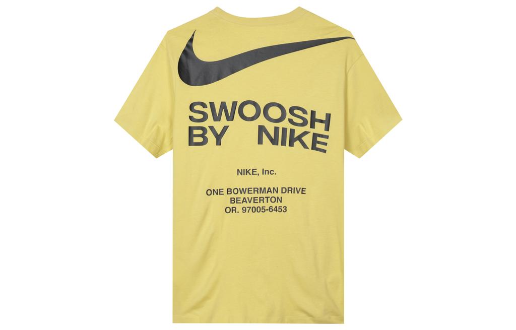Nike T Shirts Men's Yellow Crew Neck Moderate Straight Fit DZ2882-700