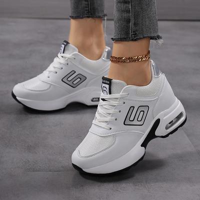 Women's Soft-soled Thick-soled Inner Height-increasing Sports Shoes Women's 8 Cm Feet Show Small Popular Women's Shoes Slope Heel Travel Casual Shoes
