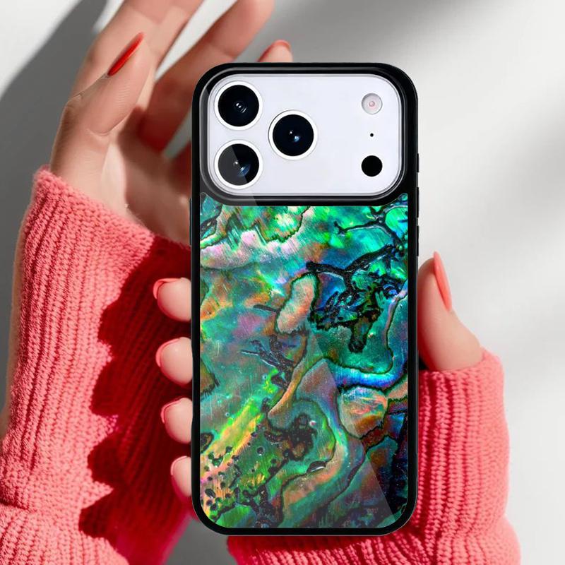 Abalone Shell pattern Phone Case for iPhone 17 16 15 14 13 Pro Max Back Cover for 12 11 Pro Coque