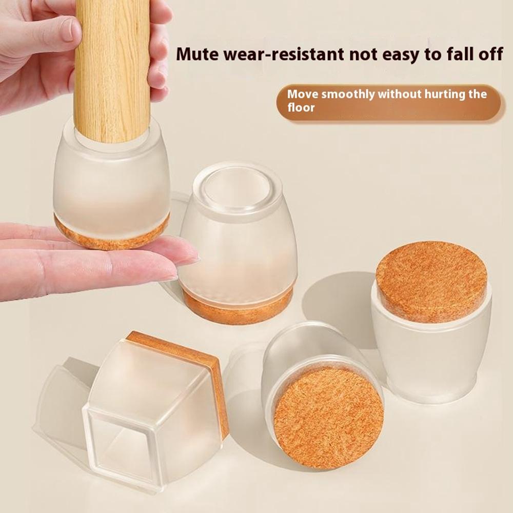 8Pcs 14-22mm Chair Leg Caps Noise Reducing Circular Furniture Feet Protective Cover Anti-Slip Floor Pads for Home