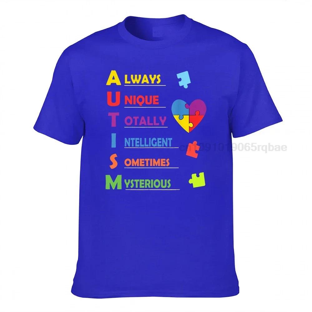 Autism Awareness Autism Acronym And Puzzle Piece Tshirt Cotton Unisexs T Shirt Printed On T Shirt Coupons Party
