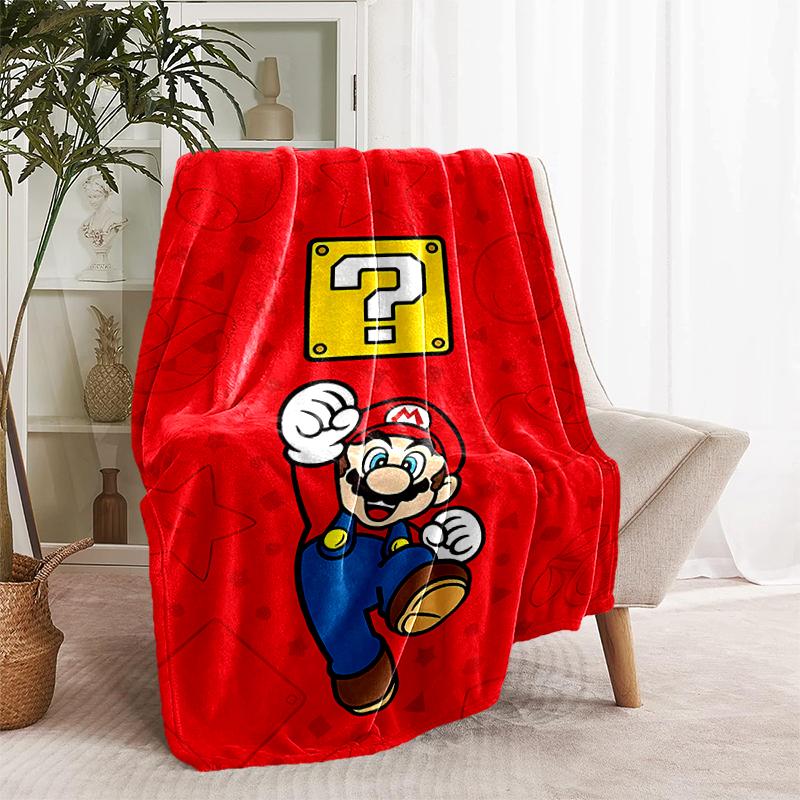 1pc Blanket Super Mario1 Print Design, Lightweight Blanket for Sofa, Bed- Soft &Warm, Gift for All Seasons like Christmas, Halloween