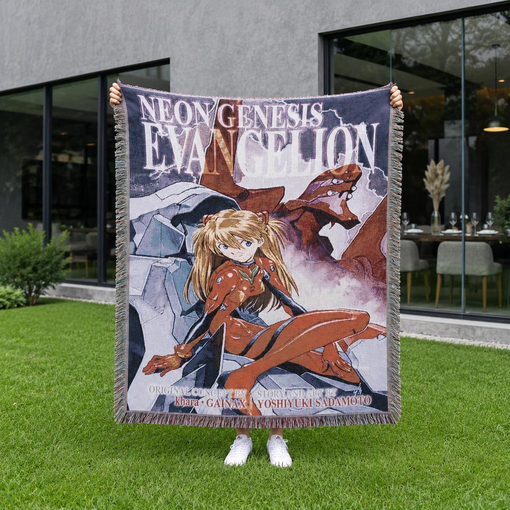 Custom Size Anime Woven Blanket Soft Home Cover Blanket for Couch Bed and Chair