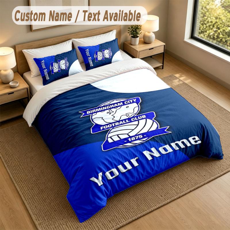 Bedding Set 1 Duvet Cover 2 Pillowcases BIRMINGHAM CITY Football Print Soft Bed Linen Bedroom Decor